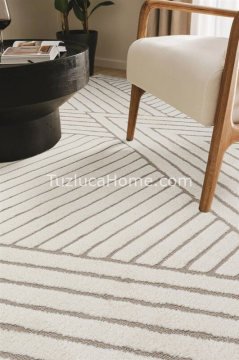 Tuzluca Home Leo Peluş Dokulu Makine Halısı Özel Ölçülü 01 Krem Bej