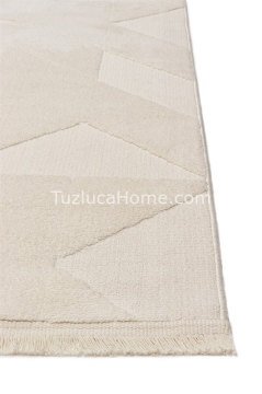 Tuzluca Home Leo Peluş Dokulu Makine Halısı Özel Ölçülü 02 Krem