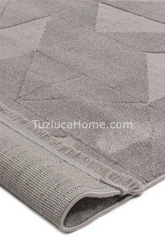 Tuzluca Home Leo Peluş Dokulu Makine Halısı Özel Ölçülü 02 Gri