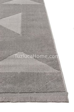 Tuzluca Home Leo Peluş Dokulu Makine Halısı Özel Ölçülü 02 Gri