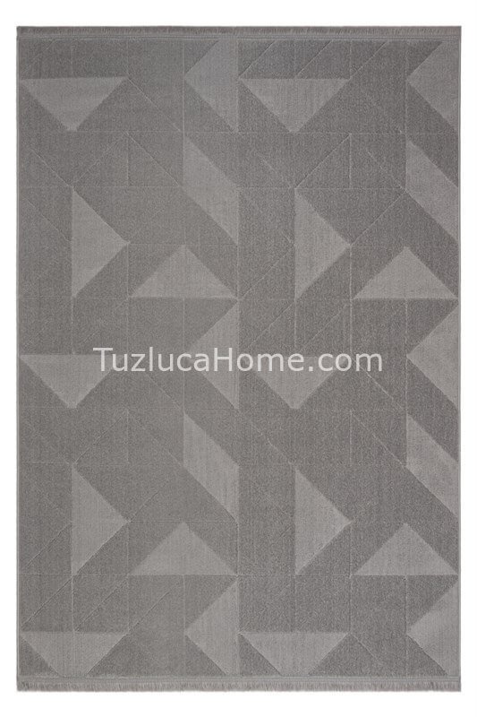 Tuzluca Home Leo Peluş Dokulu Makine Halısı Özel Ölçülü 02 Gri