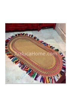 Jüt Halı Doğal El Yapımı Oval Model:402