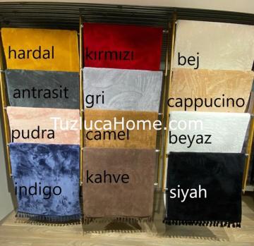 Tuzluca Home Özel Ölçü Yıkanabilir Dokuma Taban Puffy Peluş Halı Siyah