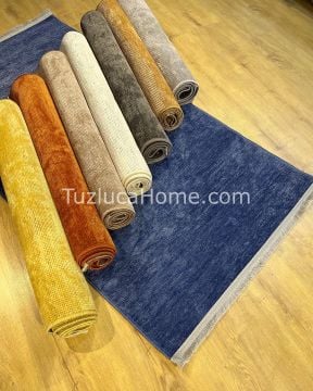 Tuzluca Home Yıkanabilir Sade Dokuma Kilim Özel Ölçü Yeşil