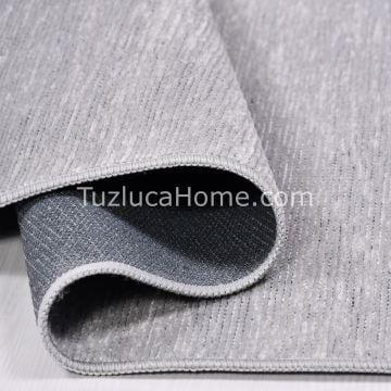 Tuzluca Home Yıkanabilir Sade Dokuma Kilim Özel Ölçü Gri