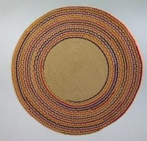 Jüt Halı Doğal El Yapımı Daire Model:407