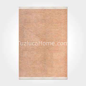 Tuzluca Home Yıkanabilir Sade Dokuma Kilim Özel Ölçü Camel