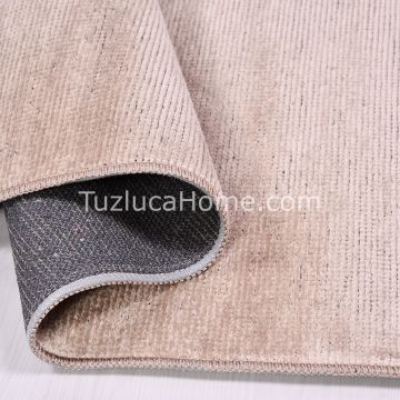 Tuzluca Home Yıkanabilir Sade Dokuma Kilim Özel Ölçü Vizon