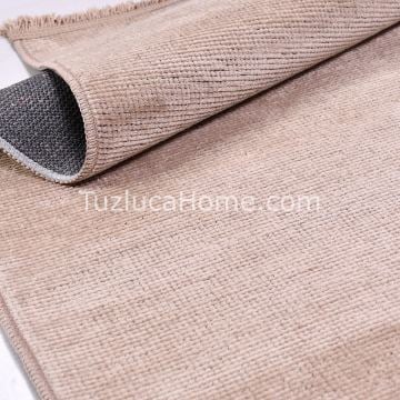Tuzluca Home Yıkanabilir Sade Dokuma Kilim Özel Ölçü Vizon