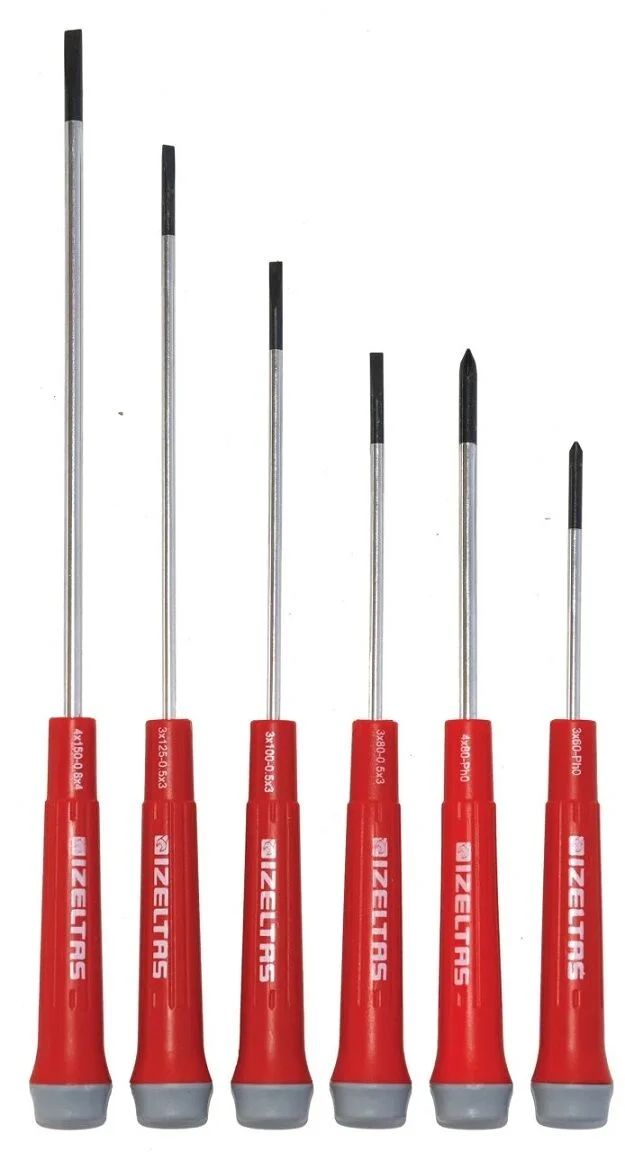 İzeltaş Elektronikçi Tip Tornavida Seti (Klemens) 6 Parça