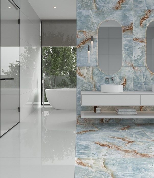 GÜRAL SERAMİK 60X120 SALDA BLUE  TAM PARLAK REKTİFİYELİ -60X120FLP171