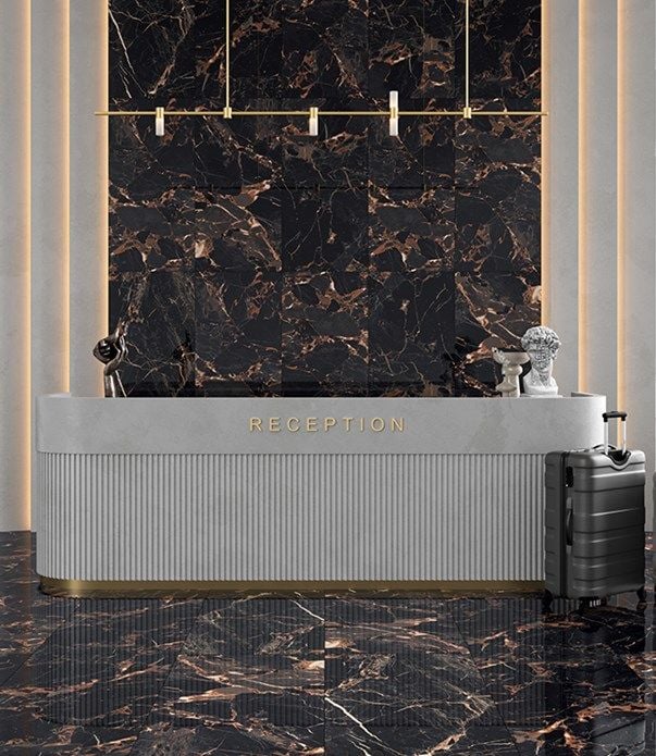 GÜRAL SERAMİK 60X120 MİRA BLACK   TAM PARLAK REKTİFİYELİ -60X120FLP174