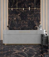 GÜRAL SERAMİK 60X120 MİRA BLACK   TAM PARLAK REKTİFİYELİ -60X120FLP174