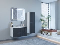 Denko Galata Banyo Dolap Takımı 75cm Antrasit Gri