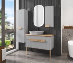 Denko Essen Banyo Dolap Takımı 105cm Atlas Gri