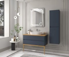 Denko Pera Banyo Dolap Takımı 100cm Lacivert