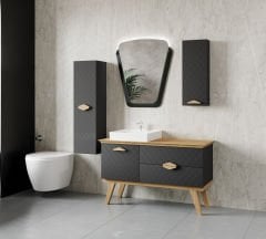 Denko Amazon Banyo Dolap Takımı 125cm Antrasit