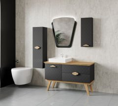 Denko Amazon Banyo Dolap Takımı 125cm Antrasit