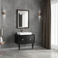 Denko Burcu Banyo Dolap Takımı 80cm Siyah