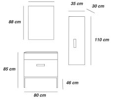 FYM PORTO BANYO DOLAP TAKIMI 80 CM
