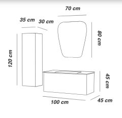 FYM TERRA BANYO DOLAP TAKIMI 100 CM