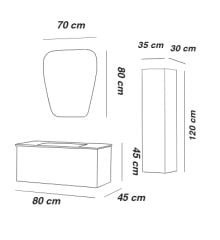 FYM TERRA BANYO DOLAP TAKIMI 80 CM