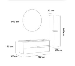 FYM BODRUM BANYO DOLAP TAKIMI 120 CM