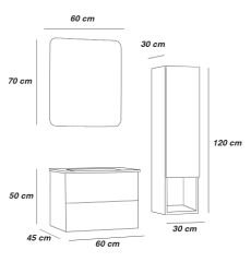 FYM GLORIA BANYO DOLAP TAKIMI 60 CM
