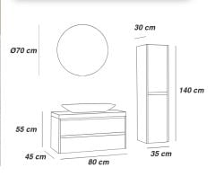 FYM ESSE BANYO DOLAP TAKIMI 80 CM