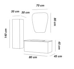 FYM LOFT BANYO DOLAP TAKIMI 80 CM