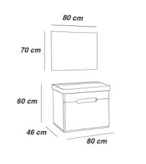FYM MEGA BANYO DOLAP TAKIMI 80 CM