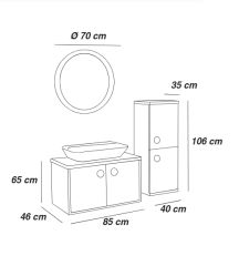 FYM DURU BANYO DOLAP TAKIMI 85 CM