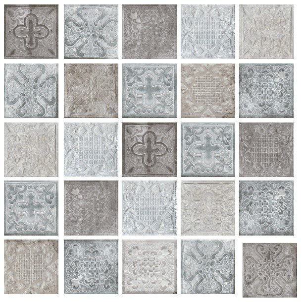 EGE SERAMİK 20X20 ZEUGMA GREY MIX SILVER MADALYON