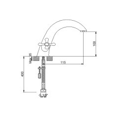 NEWARC NOSTALGİC LAVABO BATARYASI ALTIN 290621