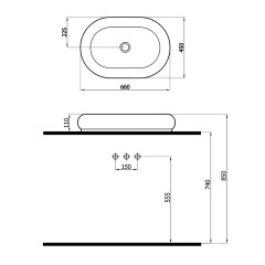 NEWARC ELİPS LAVABO 5026 (ELP.LO65)