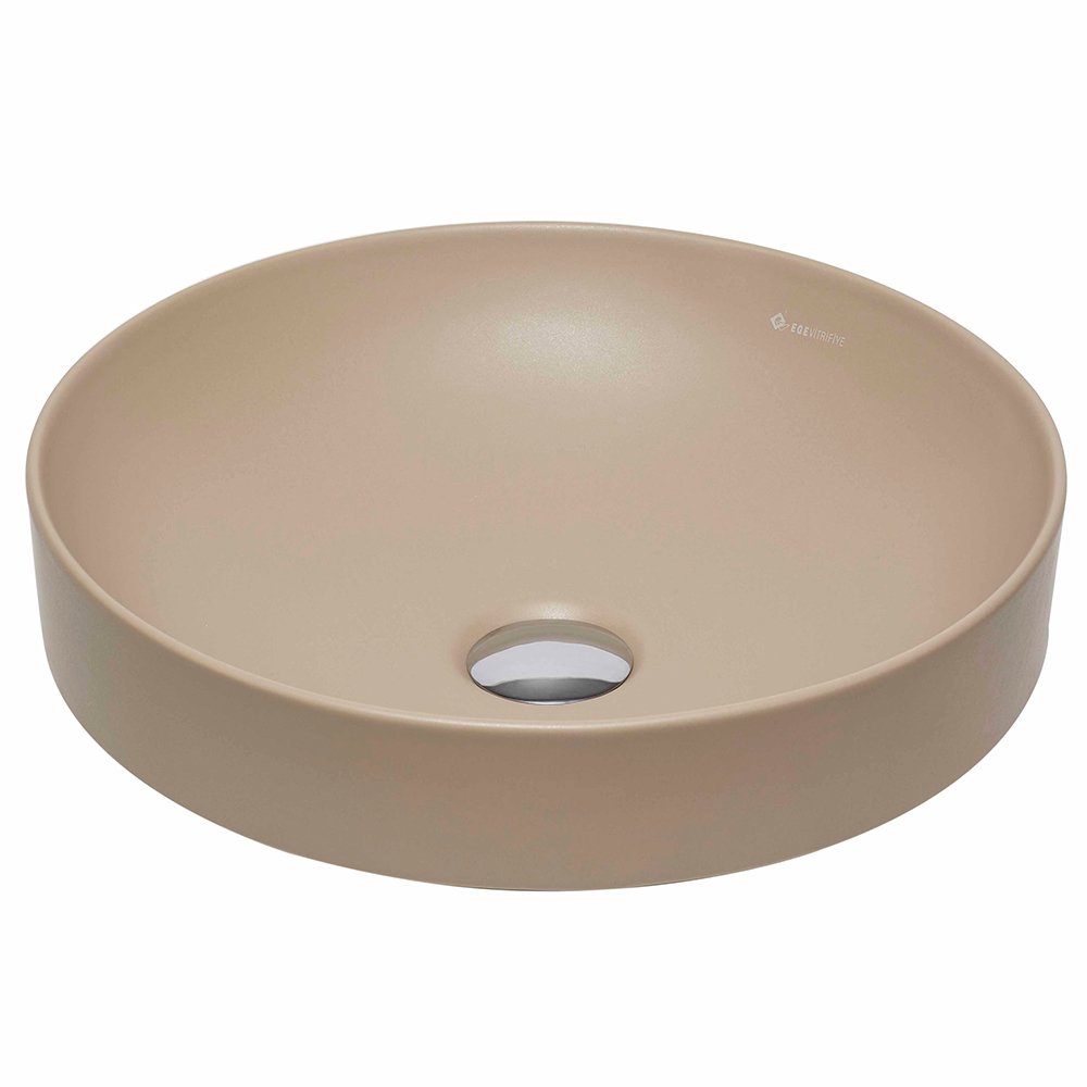 EGE VİTRİFİYE 86401 - Alvona 40 cm Batarya Deliksiz Lavabo - Latte