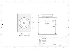 EGE VİTRİFİYE 86401 - Alvona 40 cm Batarya Deliksiz Lavabo - Latte