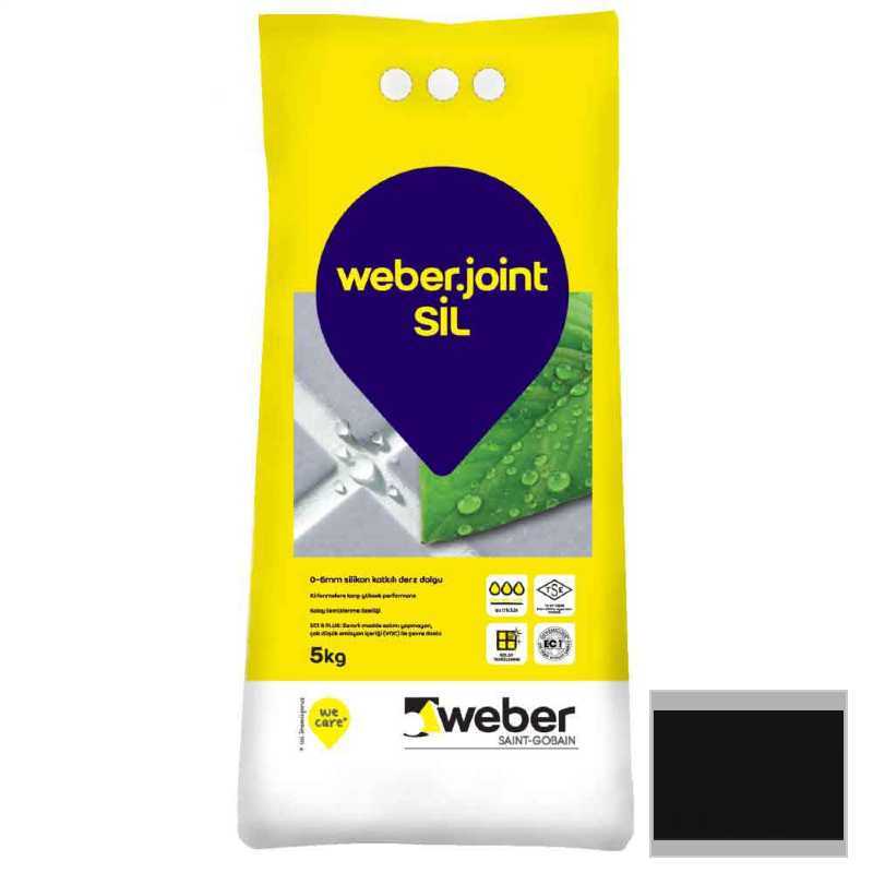 WEBER JOİNT .SİL SİYAH SLİKONLU DERZ DOLGU 5 KG