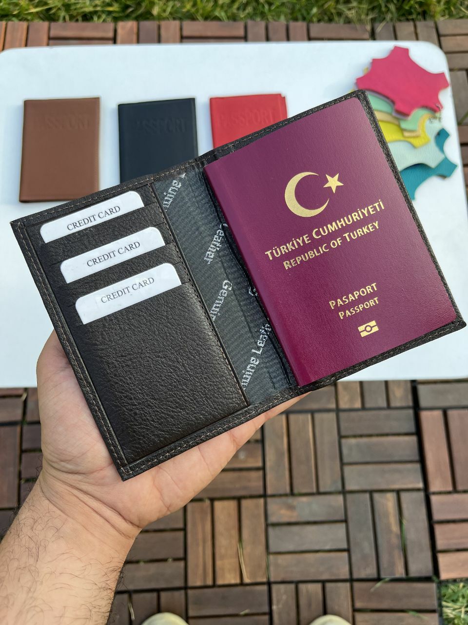 Derkon HAKİKİ DERİ KAHVERENGİ PASAPORTLUK