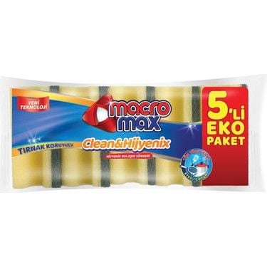 Macromax Klasık Yesıl Oluklu Sunger 5 Lı