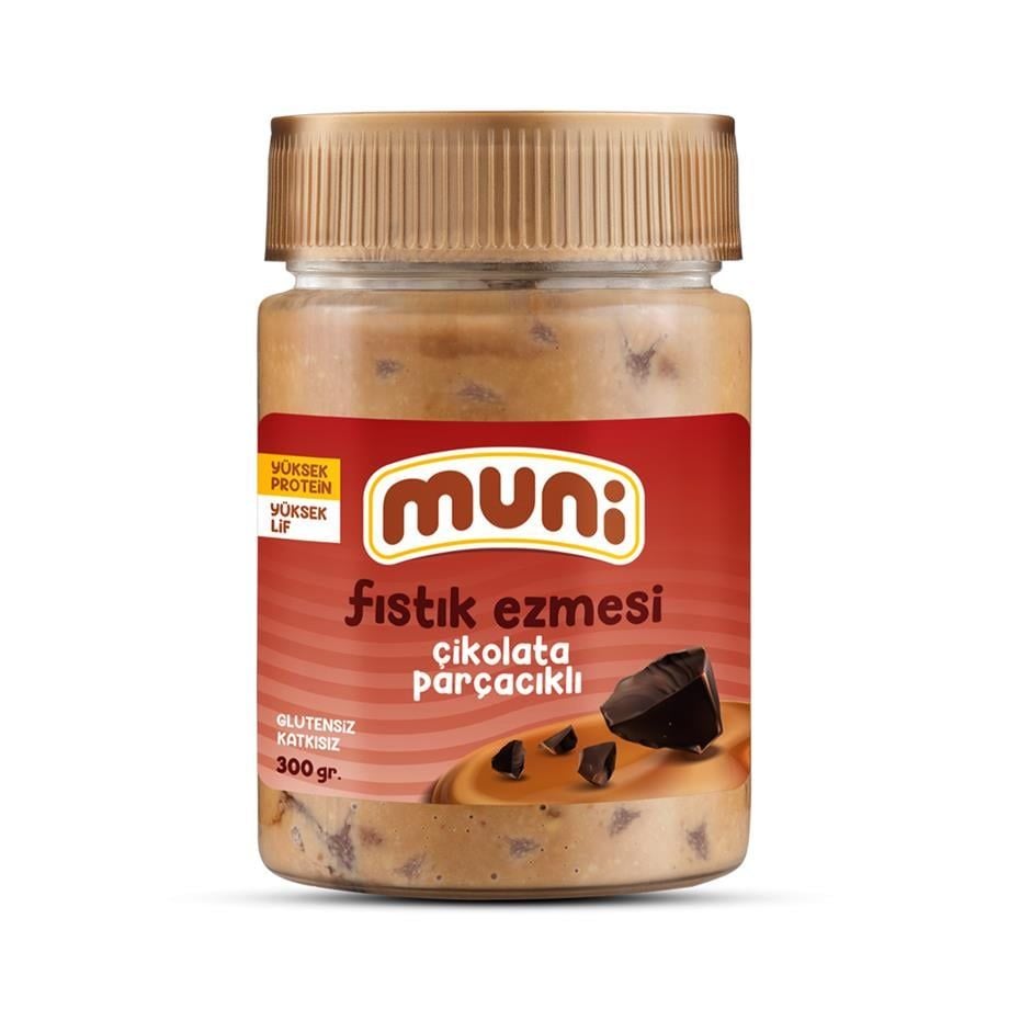 Muni Fıstık Ezmesi Çikolata Parçacıklı 300 Gr