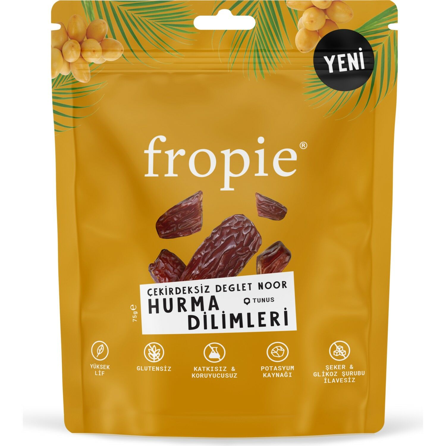 Fropie Cekırdeksız Deglet Noor Hurma Dilimleri 75 Gr