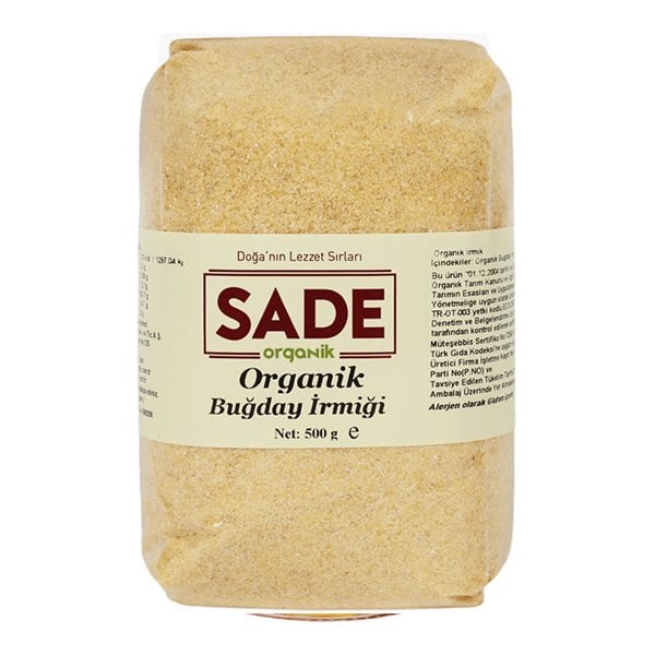 Sade 500 Gr Organık Bugday Irmıgı