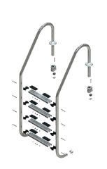 Ekonomik Havuz Merdiveni Standart Model 304 Kalite - 4 Basamak