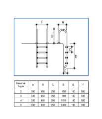 Gemaş Havuz Merdiveni U Muro Model 316 Kalite - 3 Basamak