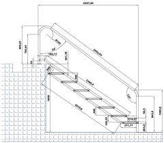 Gemaş Eğimli Hidroterapi Havuz Merdiveni 304 Kalite 500 mm - 6 Basamak
