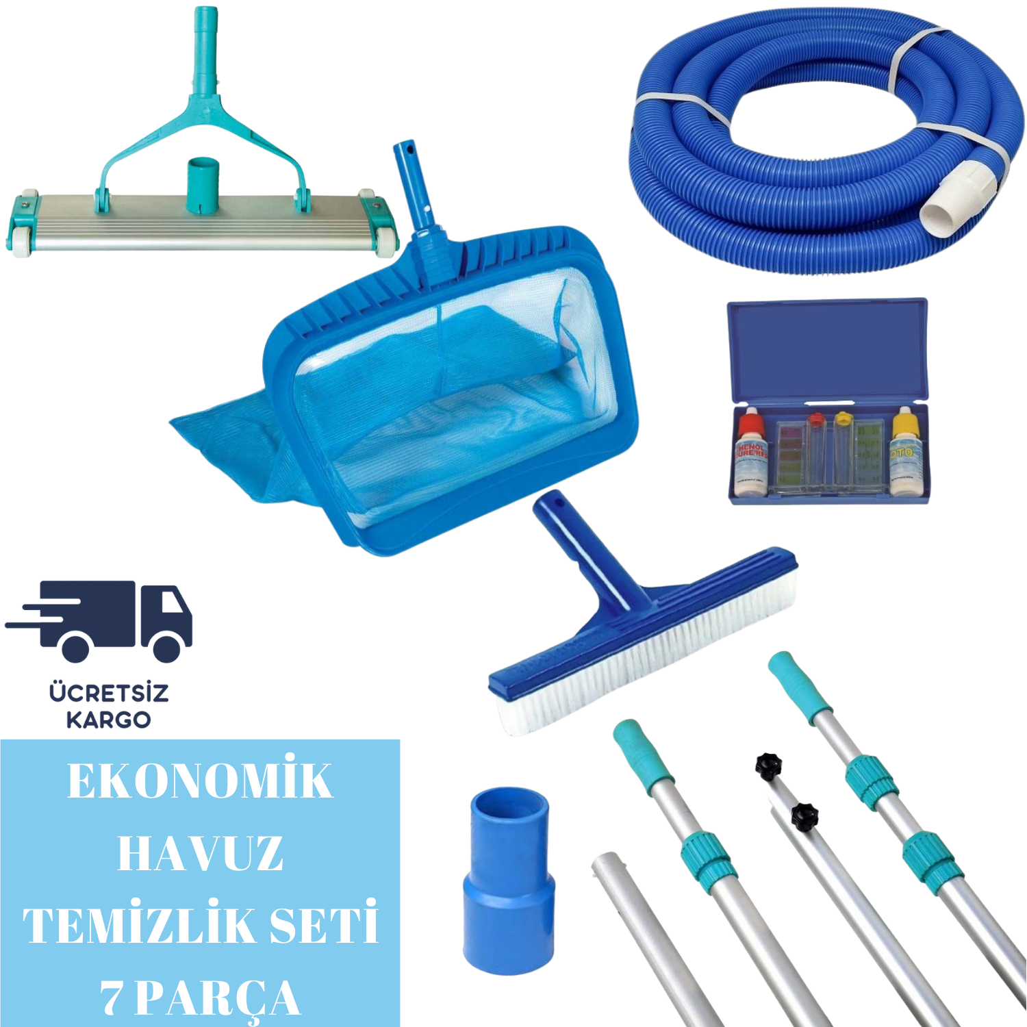 Havuz Temizlik Seti 50 mm 2 inç 7 Parça