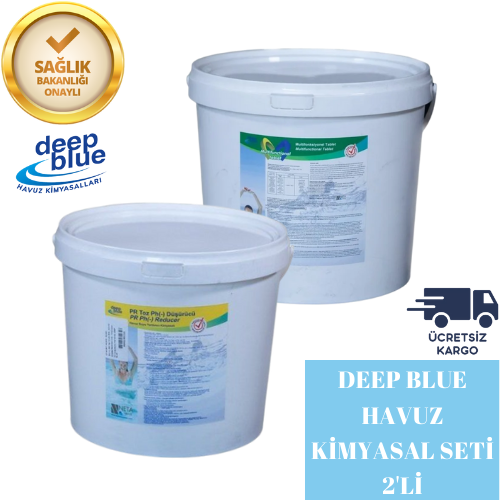 Deep Blue Multi Havuz Kimyasal Seti 2'li %90'lık Multi Tablet Klor ile