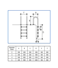Gemaş Havuz Merdiveni U Muro Model 316 Kalite - 4 Basamak