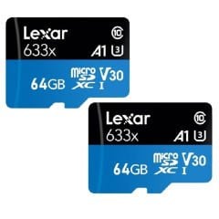 Lexar 64GB 2'li Paket 633X 100MB/s MicroSDXC Hafıza Kartı